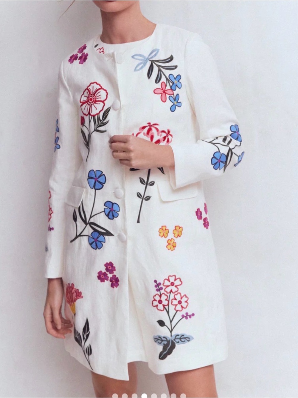 Boden embroidered coat NWT US 10 current online $420 floral embroidered linen